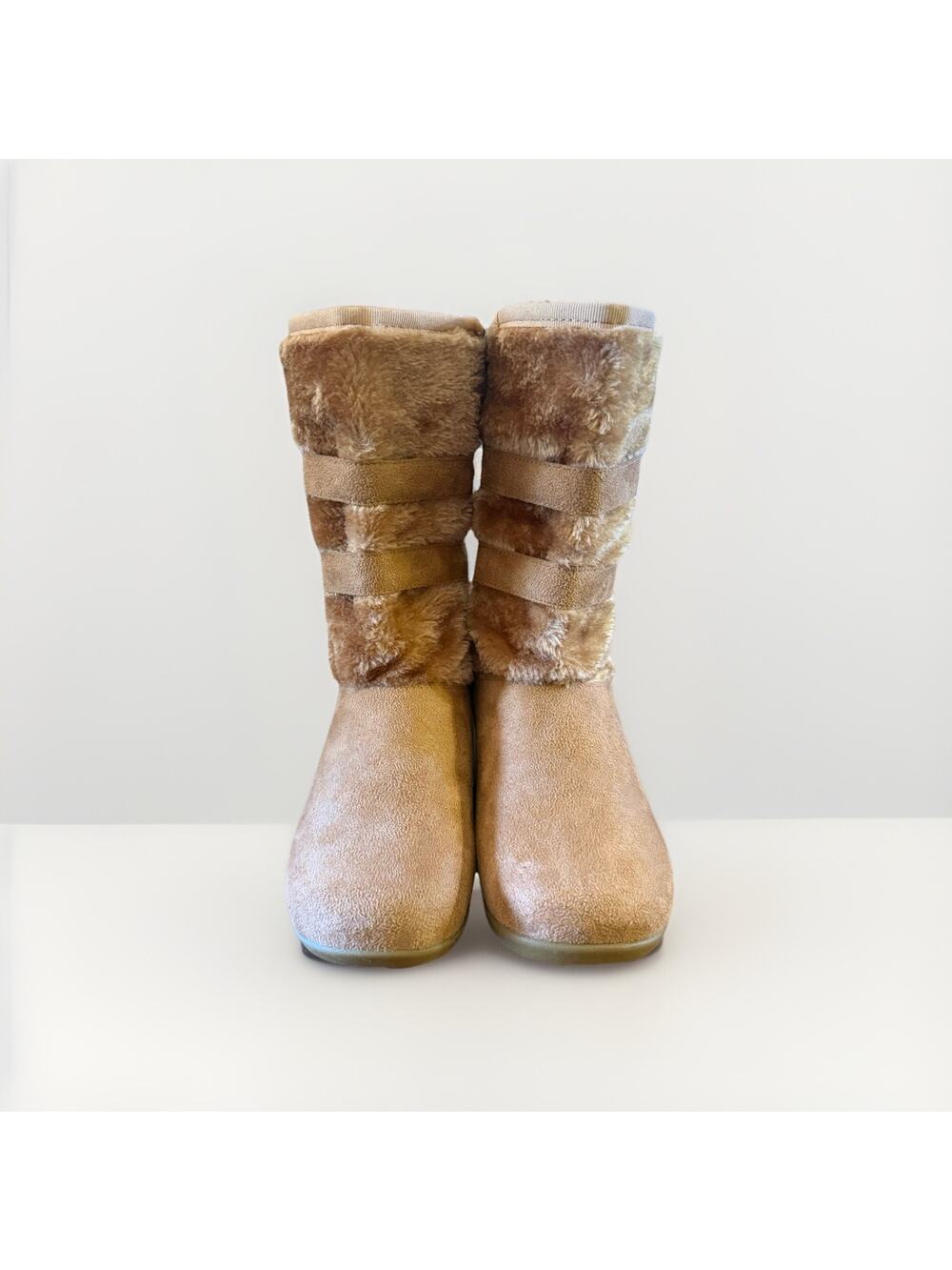 WANTED Women's Tan Faux Fur Slouch Boots - Size US 6.5 / UK 4.5 / EUR 36.5